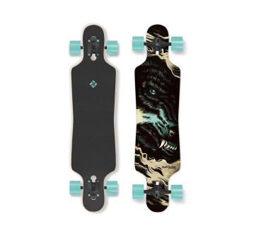 Longboard Street Surfing FREERIDE 39” CURVE Wolf - artist series