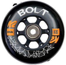 K2 Bolt 90mm 85A 8ks + ložiska ILQ 9 + alu spacery 6mm