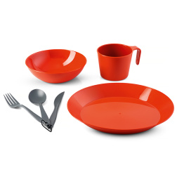 Cascadian 1 Person Table Set; terracotta