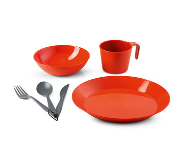 Cascadian 1 Person Table Set; terracotta